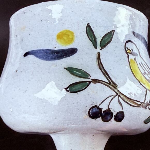 Vtg Studio Pottery Bird Chalice Goblet Votive Holder Hand Thrown Signed P. Gray - Picture 3 of 9